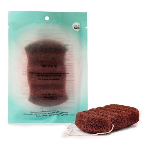 Konjac Esponja Corporal Con Arcilla Roja Francesa Natural