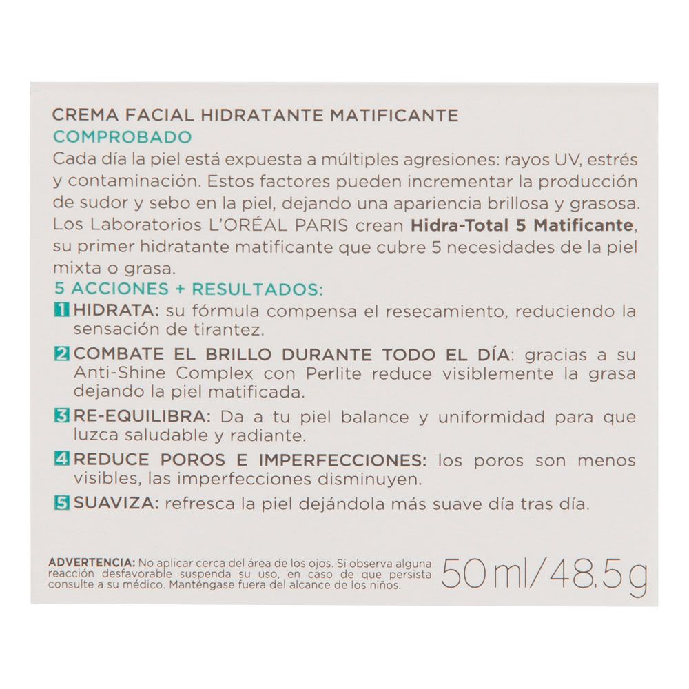 Loreal Paris Hidra Total 5 Crema Matificante Hidratante