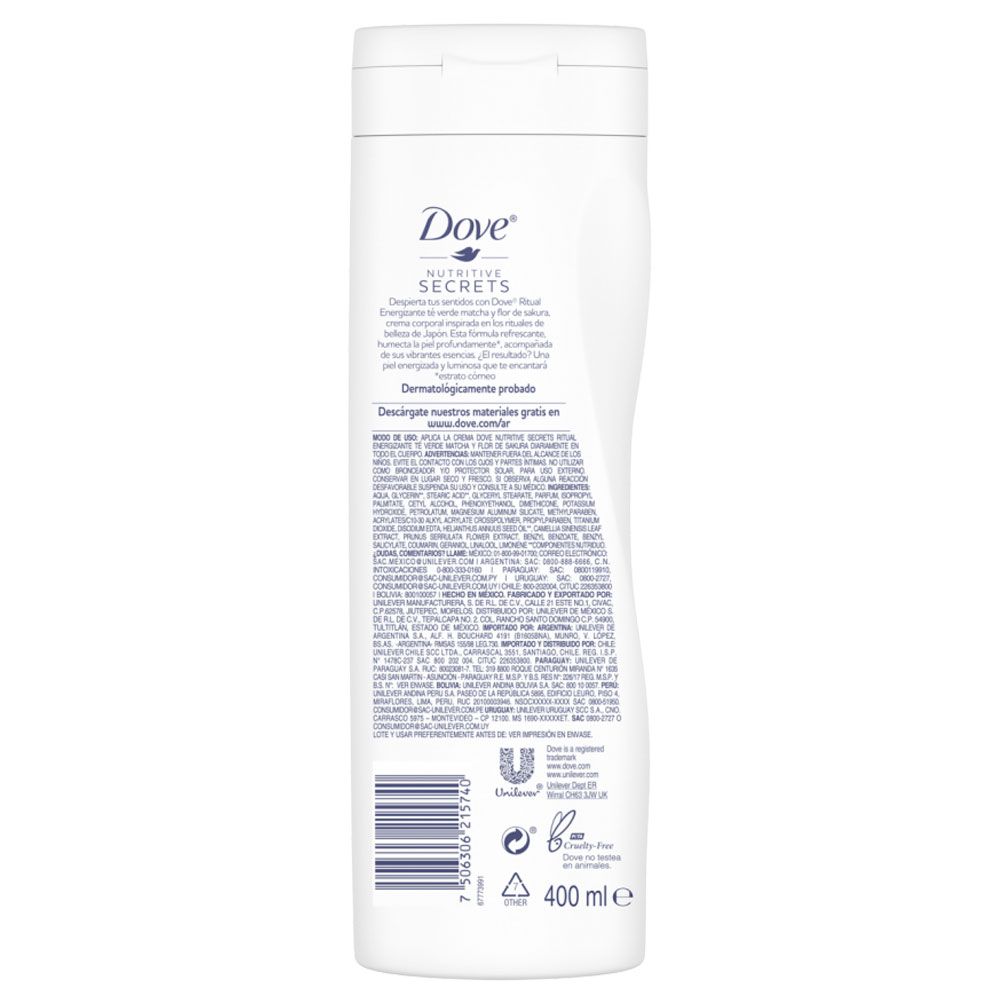[ARCHIVADO] Dove Crema Corporal Ritual Energizante Matcha