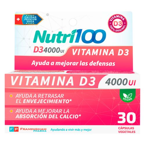 Nutri100 Vitamina D3 4000ui Alta Pureza