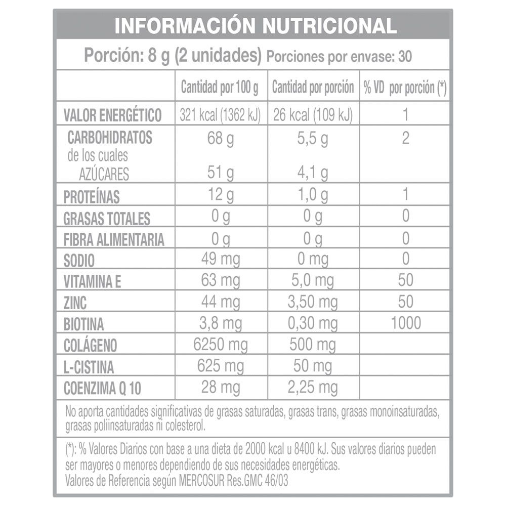 Pack 3 Simple Piel + Cabello + Uñas X 60 Pastillas De Goma