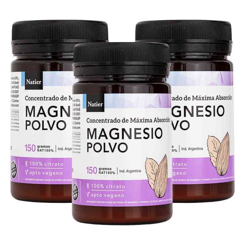 Pack 3 Natier Magnesio Citrato En Polvo