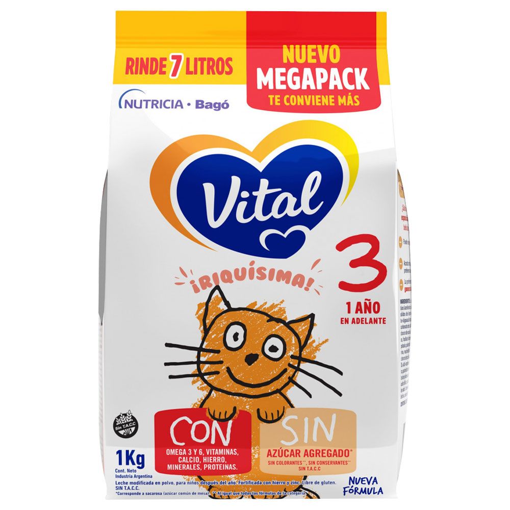 Vital 3 Leche Polvo Nueva Fórmula A Partir De 1 Año