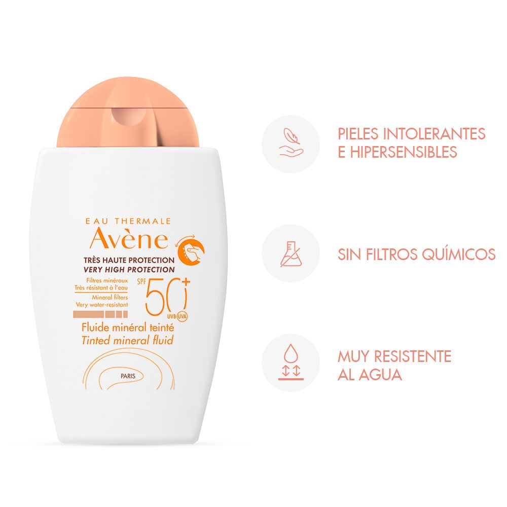 Avene Protector Solar Spf50 Fluido Mineral Con Color