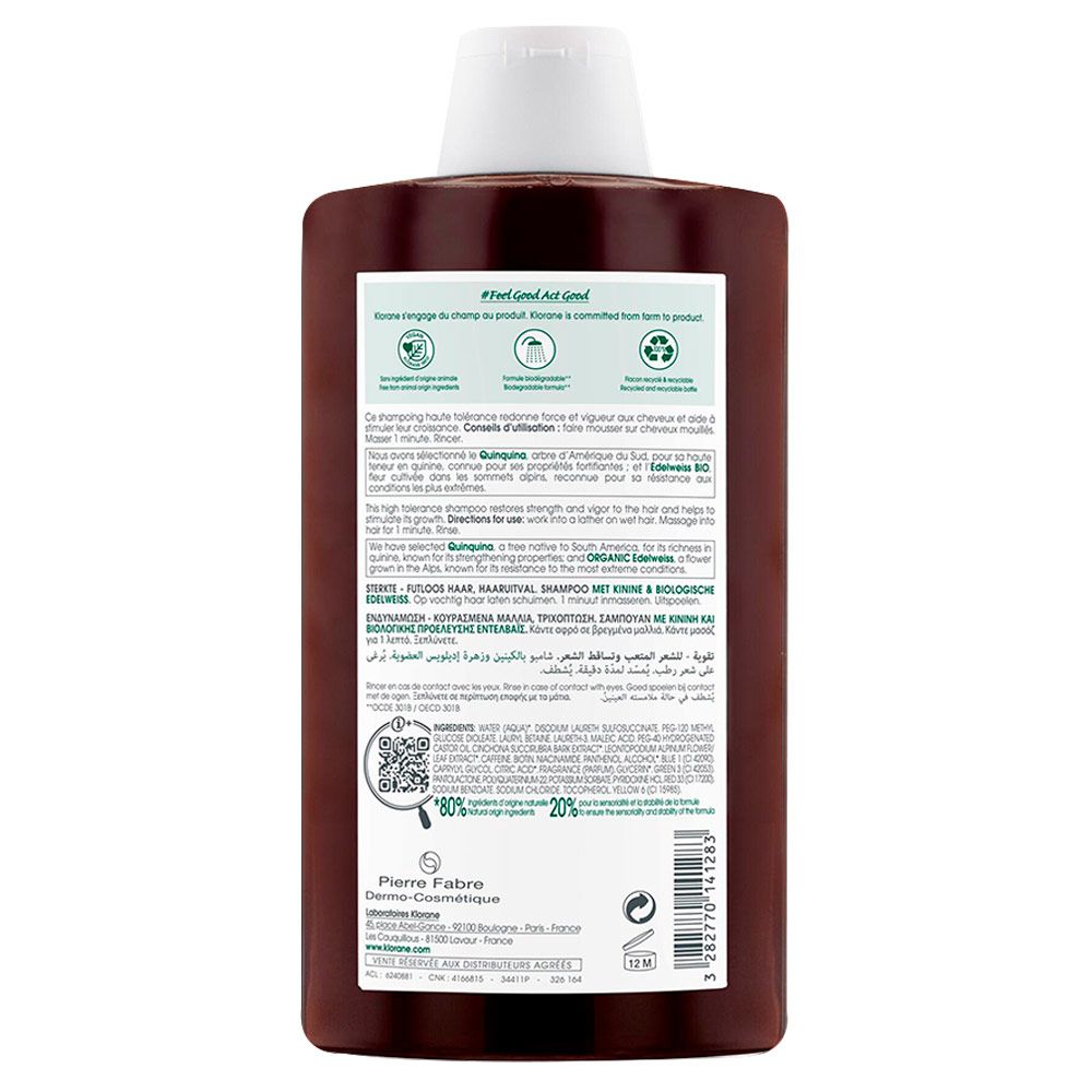 Klorane Quinina Shampoo Anticaí­da X 400ml