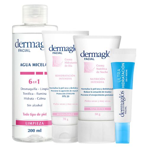 Dermaglós Rutina Limpieza Hidratación Pieles Secas