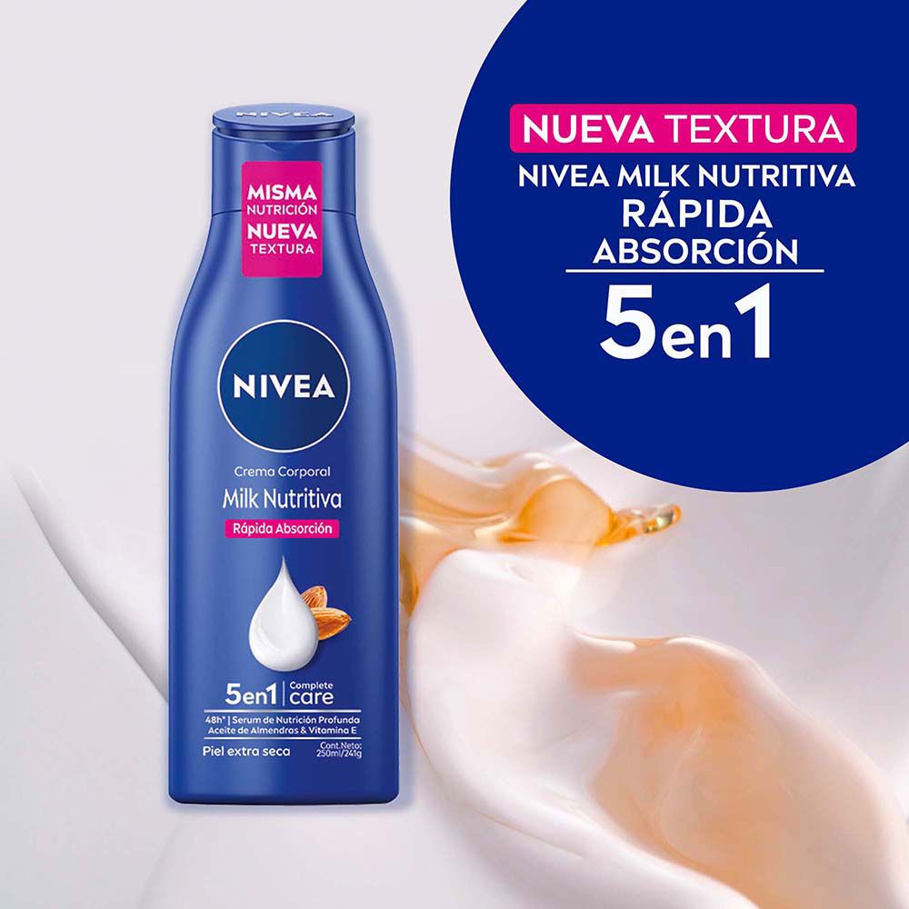Nivea Milk Nutritiva 5 En 1 Crema Corporal Hidratante