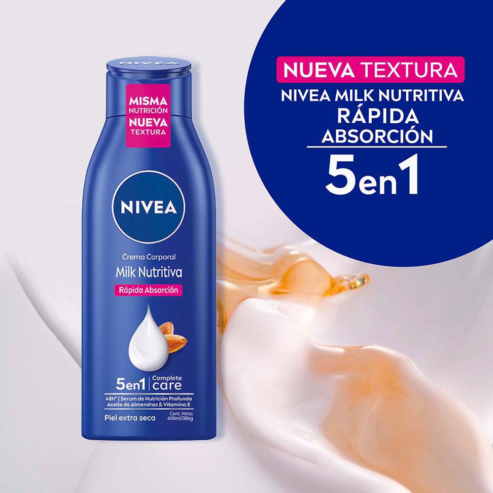 Nivea Milk Nutritiva 5 En 1 Crema Corporal Hidratante