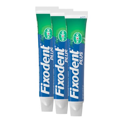 Pack 3 Fixodent Plus Adhesivo Para Prótesis Dental Menta