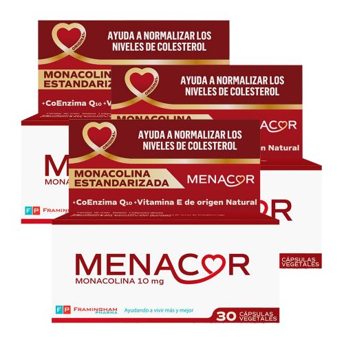 Pack 3 Menacor Monacolina K X 30 Cápsulas
