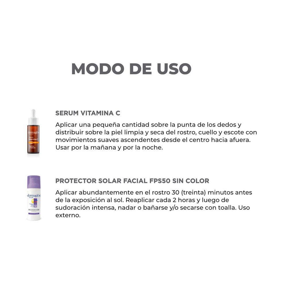 Dermaglós Combo Sérum Vitamina C + Protector Efecto Seco