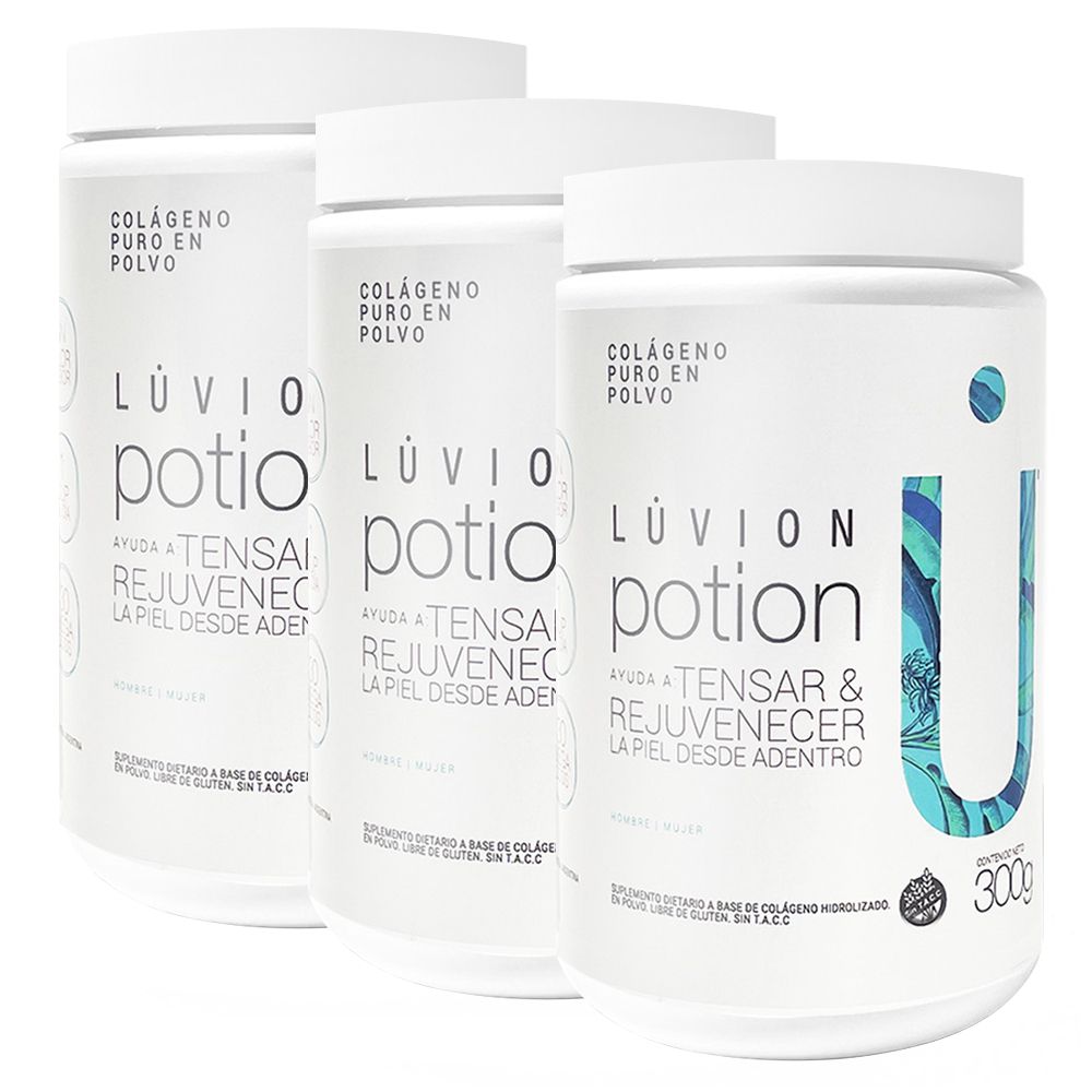 Pack 3 Luvion Potion Beauty Ultra Colágeno Puro En Polvo