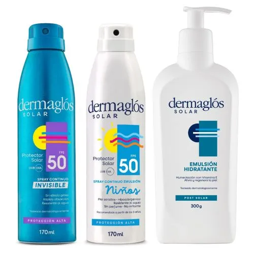 Dermaglós Combo Protección Solar Fps50 + Emulsion Post Solar