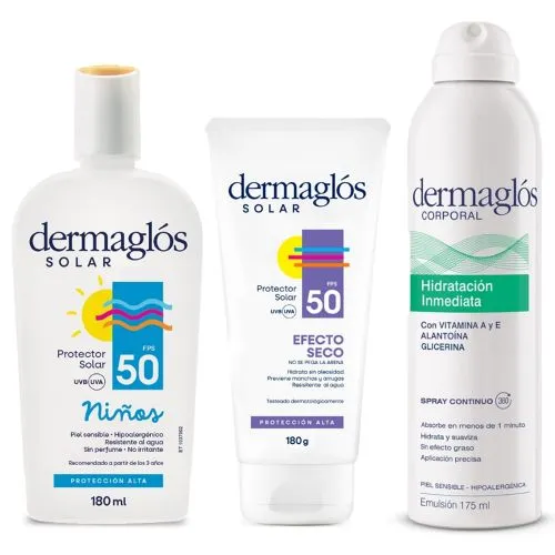 Dermaglós Combo Protección Solar + Hidratación Inmediata