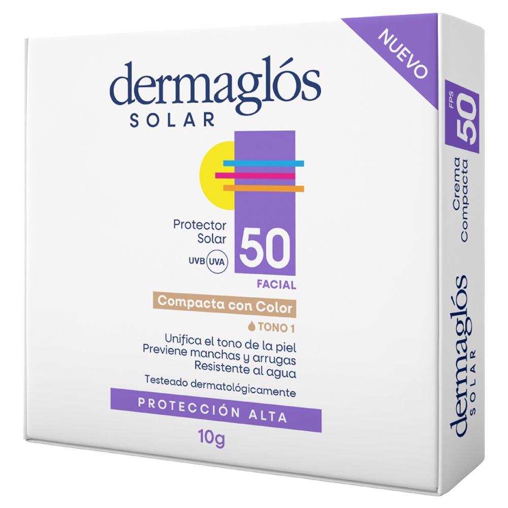 Dermaglós Protector Solar Fps50 Facial Crema Compacta Color