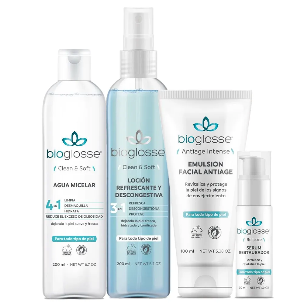 Bioglosse Rutina Cuidado Facial Piel Mixta Y Grasa