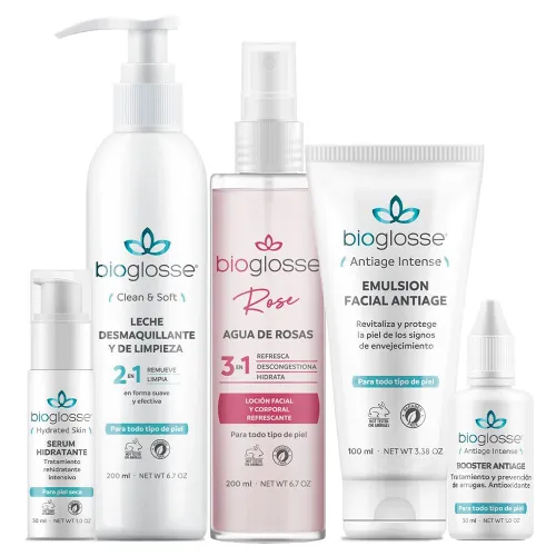 Bioglosse Rutina Cuidado Facial Piel Seca