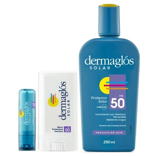 Dermaglós Combo Protector Solar Barra + Labial + Emulsión