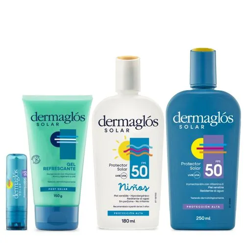 Dermaglós Combo Protector Solar Familiar Fps 50 Con Labial