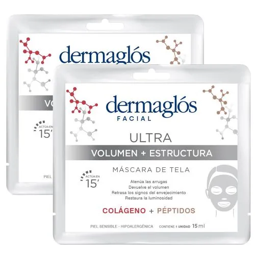 Pack 2 Dermaglós Ultra Volumen + Estructura Máscara De Tela