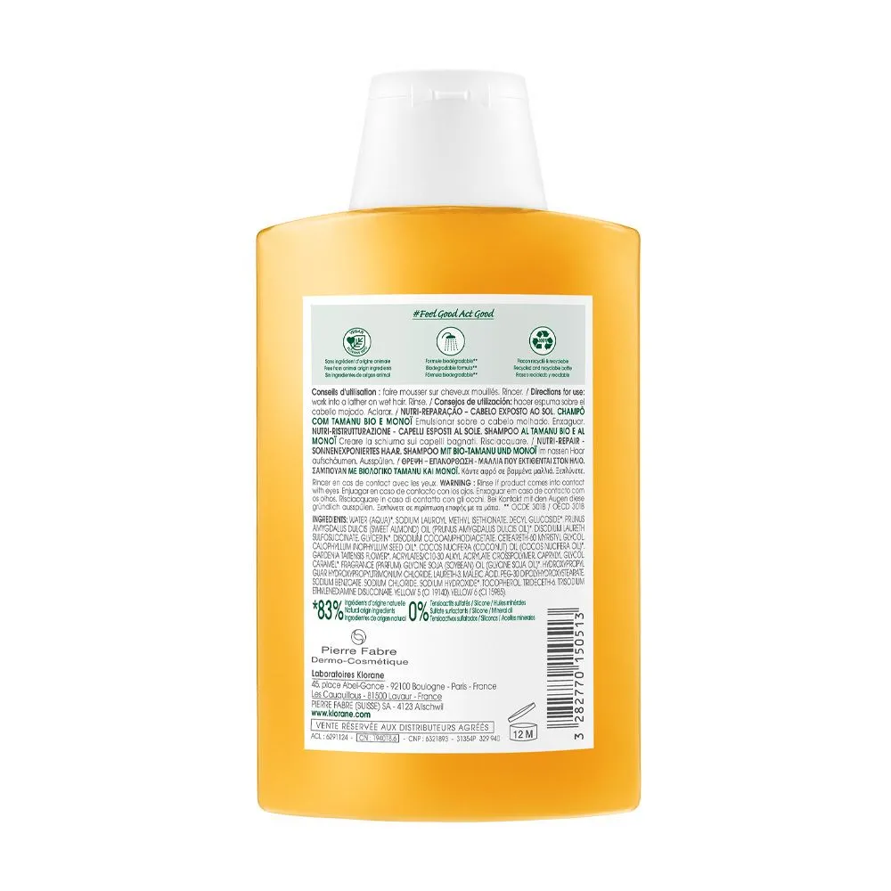 Klorane Tamanu Y Monoi Shampoo Nutri-reparador