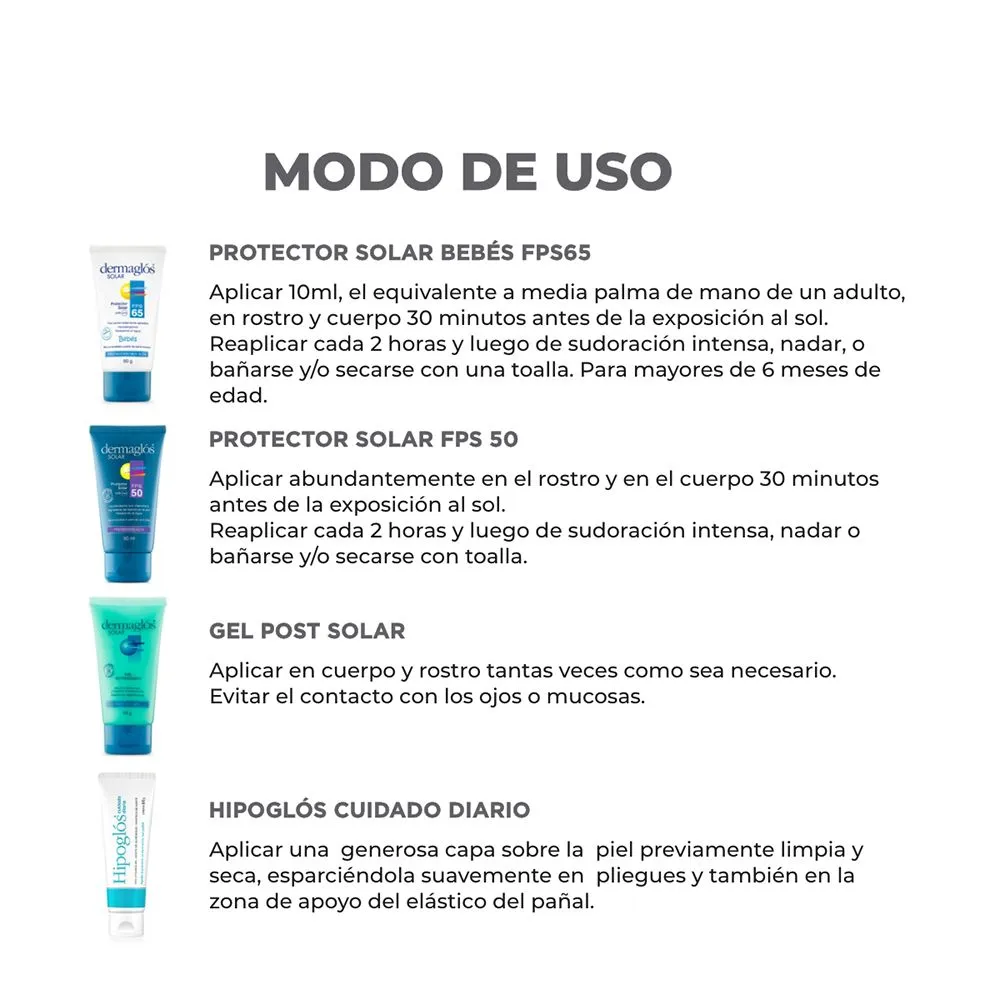 Combo Hipoglós 30 Gramos + Mini Protectores Y Post Solar
