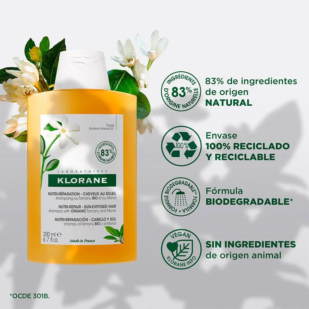 Klorane Tamanu Y Monoi Shampoo Nutri-reparador