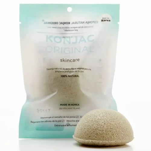 Konjac Esponja Facial Fina Arcilla Verde Francesa Natural