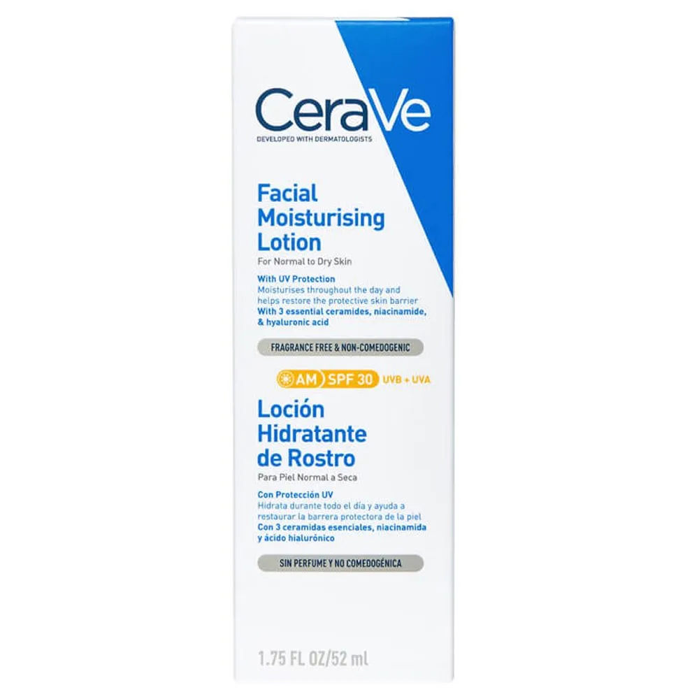 Cerave Loción Hidratante De Rostro Fps30 Piel Normal A Seca