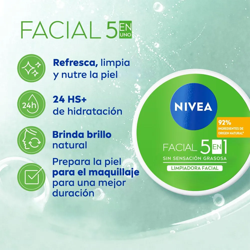 Nivea Cuidado Limpiador Crema Facial 5 En 1