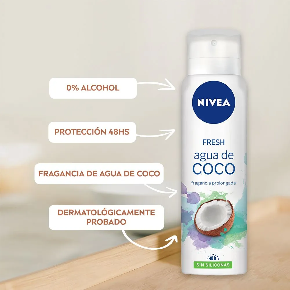 Nivea Fresh Agua De Coco Desodorante Femenino Sin Siliconas