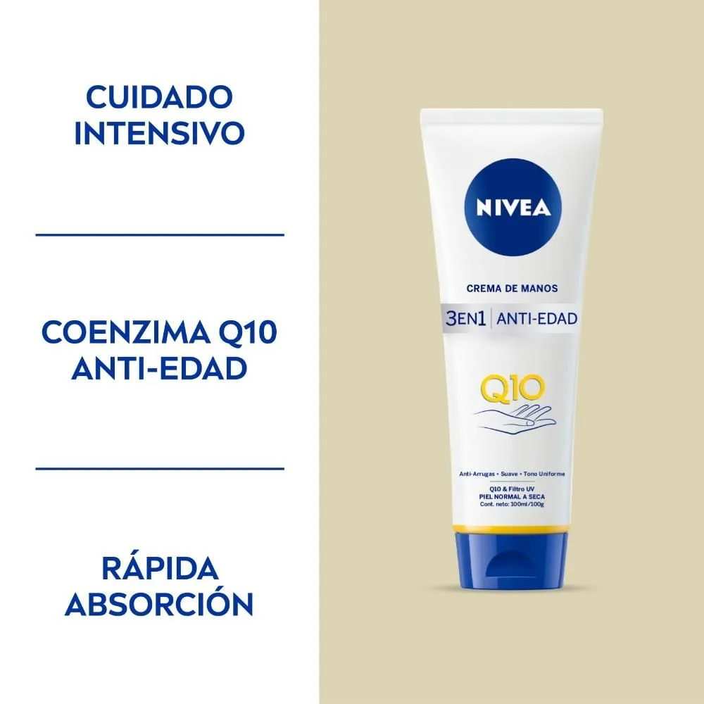 Nivea Q10 Crema De Manos 3 En 1 Antiarrugas