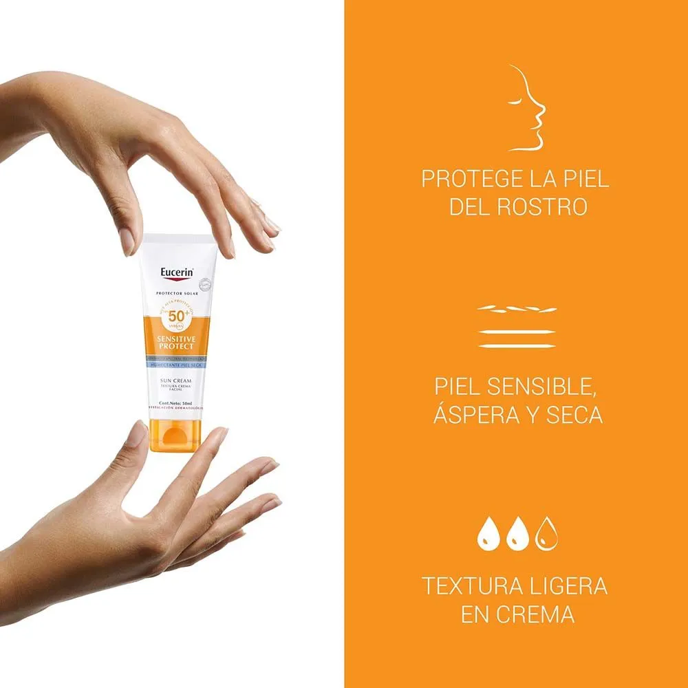 Eucerin Sensitive Protect Protector Solar Facial Fps 50+ Vto 9-26
