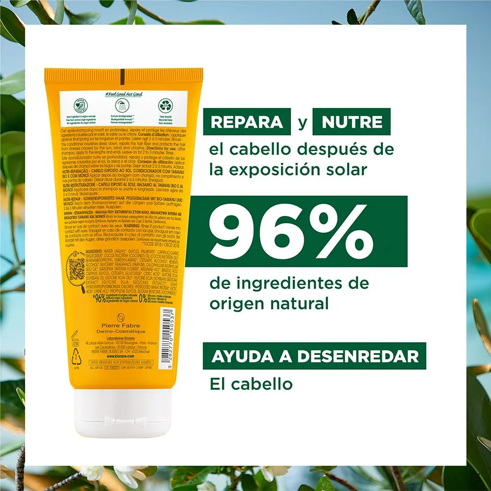 Klorane Tamanu Y Monoi Acondicionador Solar Nutri-reparador