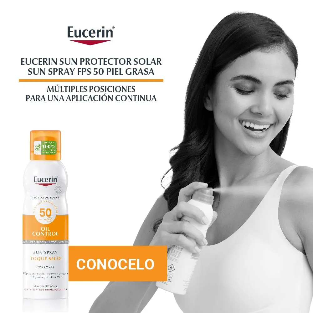 Eucerin Sun Fps50 Spray Protector Solar Corporal Toque Seco