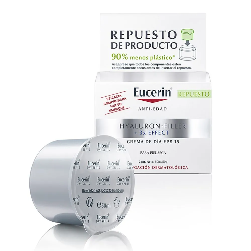 Eucerin Hyaluron Filler + 3x Effect Repuesto Crema Día Fps15