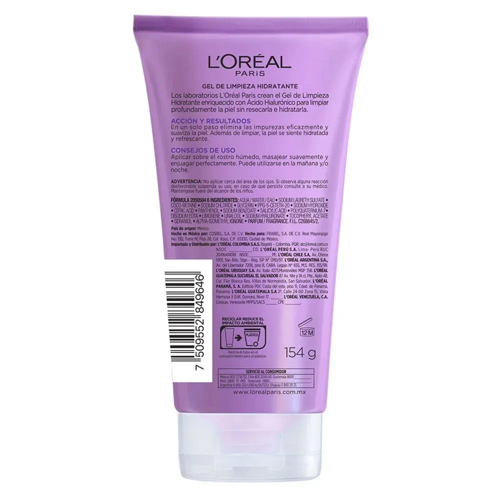 Loreal Paris Revitalift Gel De Limpieza ácido Hialurónico