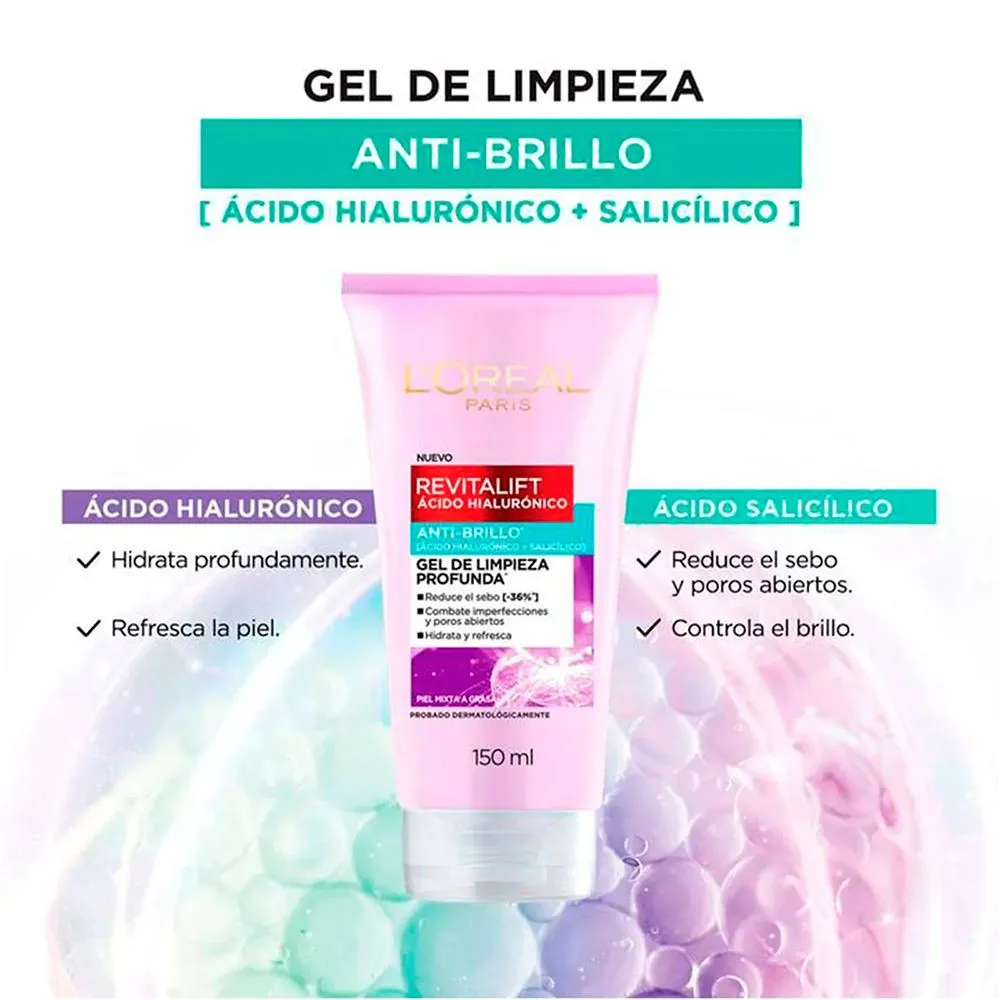 Loreal Paris Revitalift Gel De Limpieza Anti Brillo