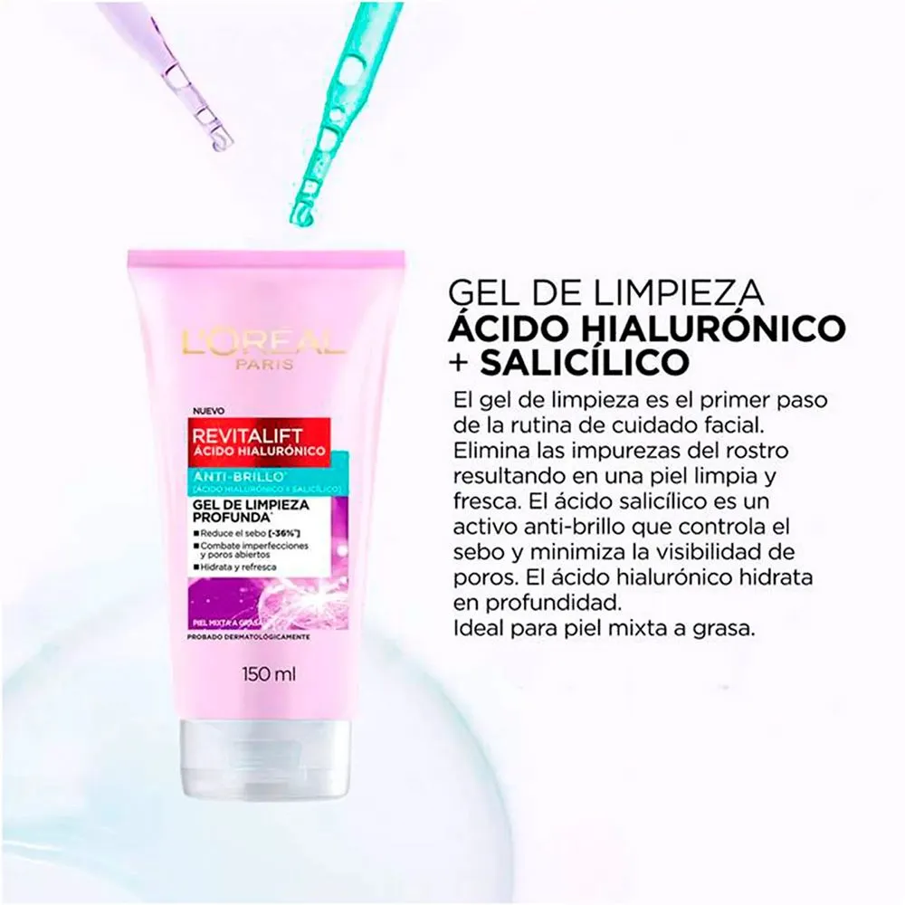 Loreal Paris Revitalift Gel De Limpieza Anti Brillo