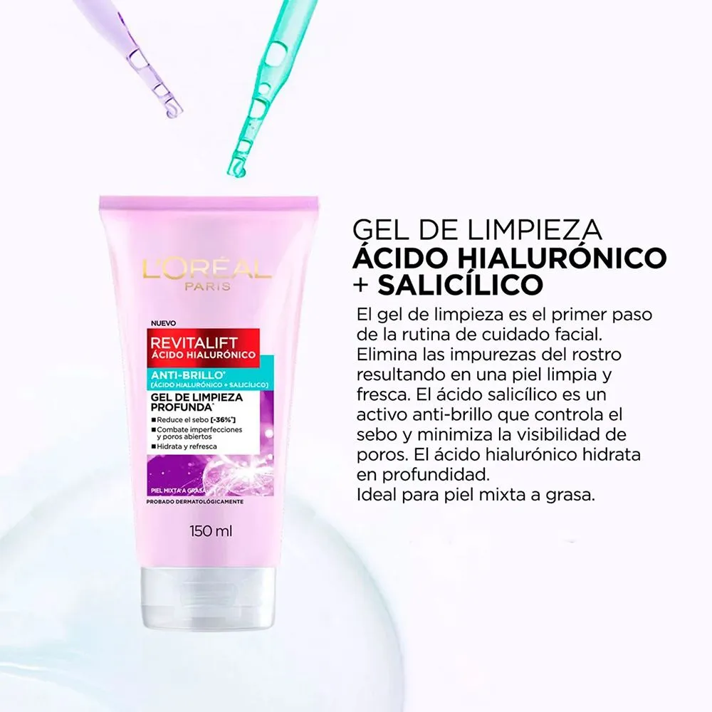 Loreal Paris Revitalift Gel De Limpieza Anti Brillo