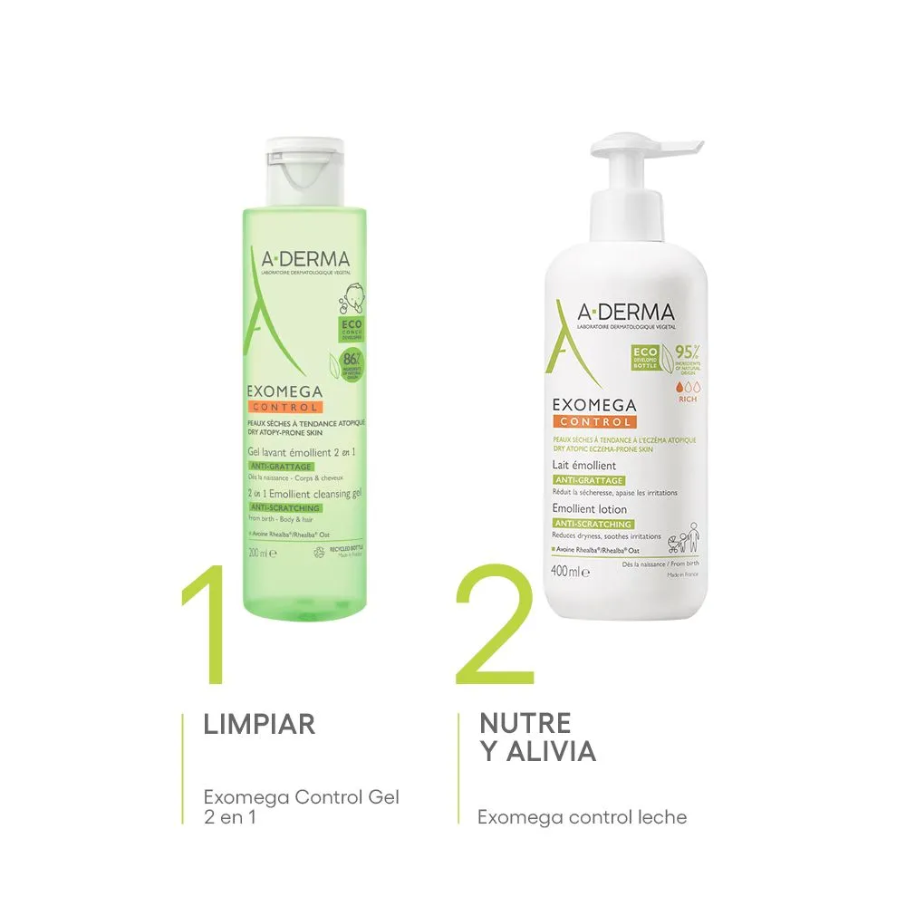 A Derma Exomega Gel Limpiador 2 En 1 X 200ml