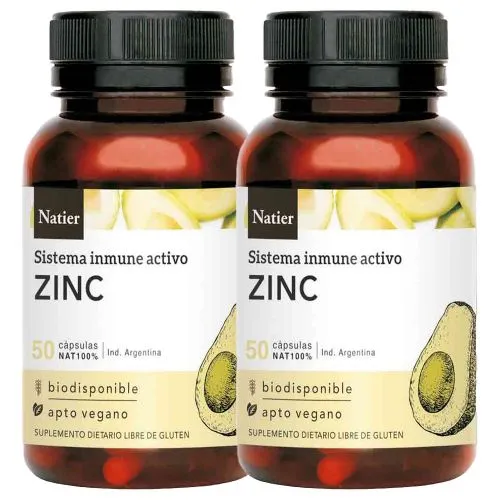 Pack 2 Natier Zinc Puro Concentrado Cápsulas