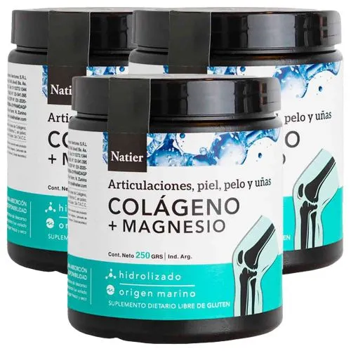 Pack 3 Natier Colágeno + Magnesio Polvo