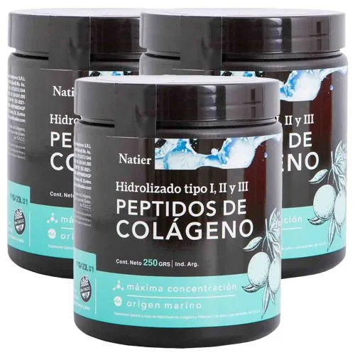 Pack 3 Natier Péptidos De Colágeno Hidrolizado