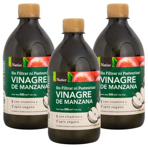 Pack 3 Natier Vinagre De Manzana + Vitamina C
