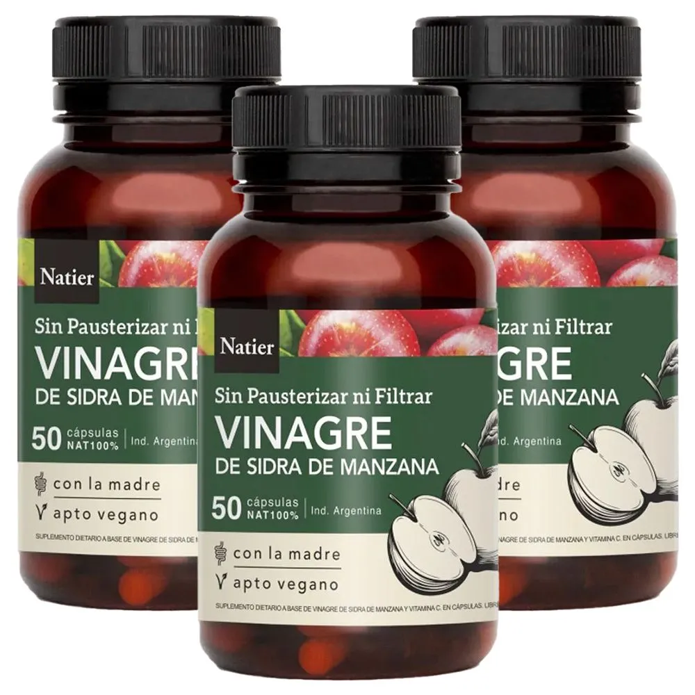 Pack 3 Natier Vinagre De Sidra De Manzana Cápsulas