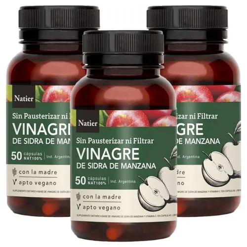 Pack 3 Natier Vinagre De Sidra De Manzana Cápsulas