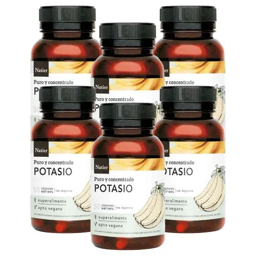 Pack 6 Natier Potasio Puro Concentrado Cápsulas