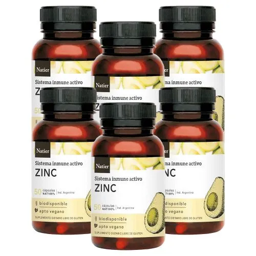 Pack 6 Natier Zinc Puro Concentrado Cápsulas