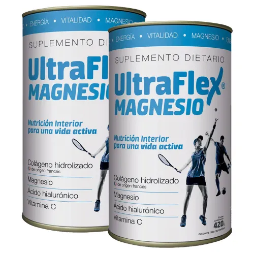 Pack 2 Ultraflex Magnesio Colágeno Hidrolizado En Polvo